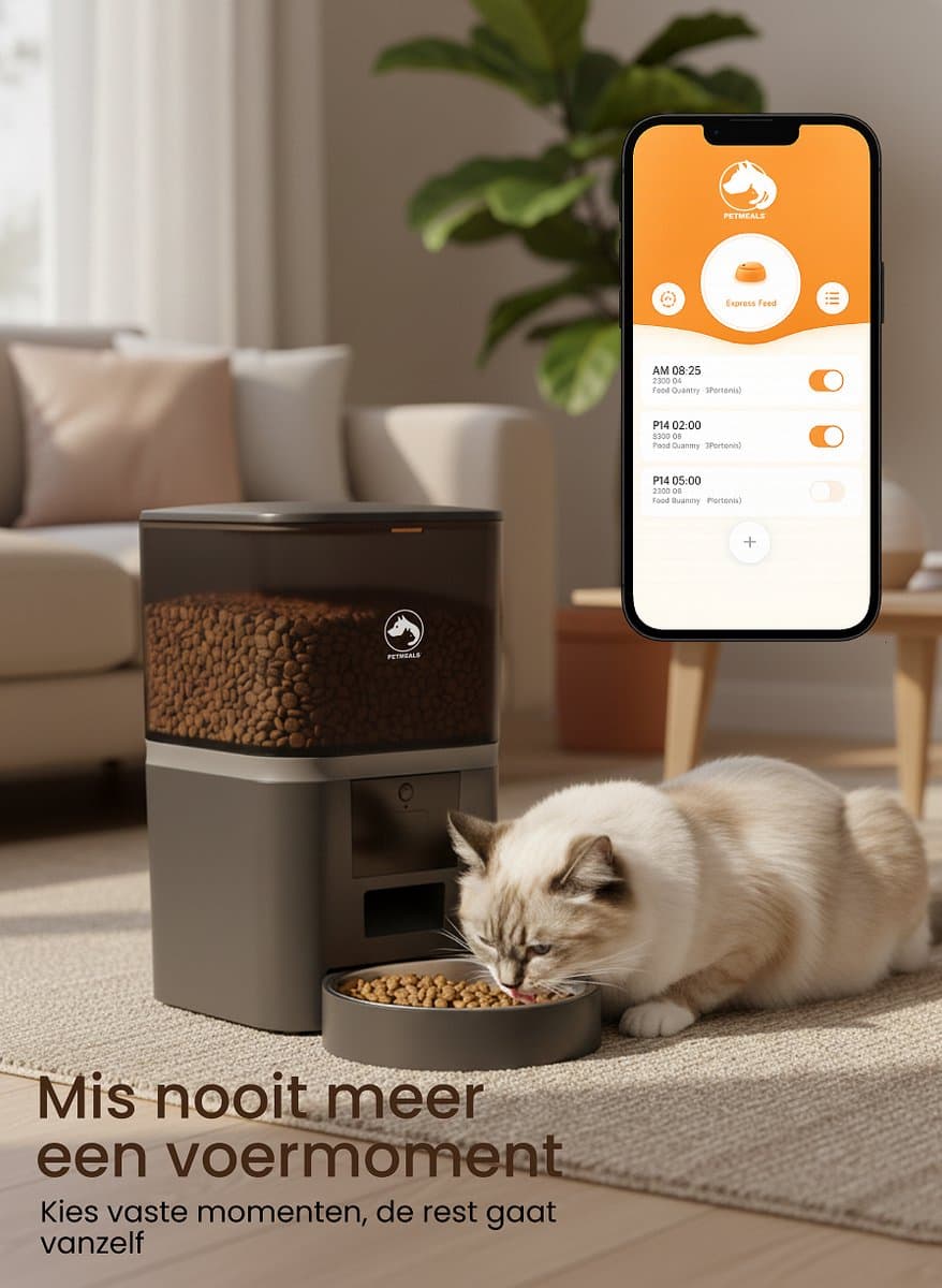PetMeals® SmartFeed Pro - Automatische Voerbak - WiFi & App Bediening - 6L Inhoud - Voor Katten & Honden - Zwart thumbnail 2