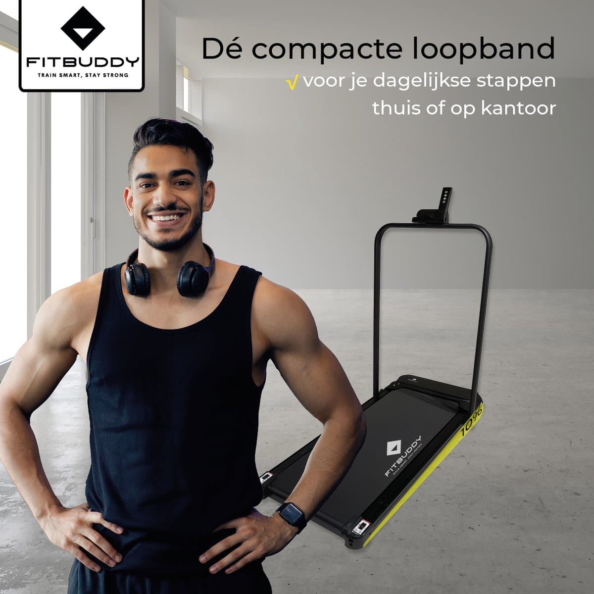 Fitbuddy XM-U1 Loopband voor Thuisgebruik – Compacte Walking Treadmill met Handmatig Verstelbare 10% Helling, LED Display & Afstandsbediening thumbnail 4