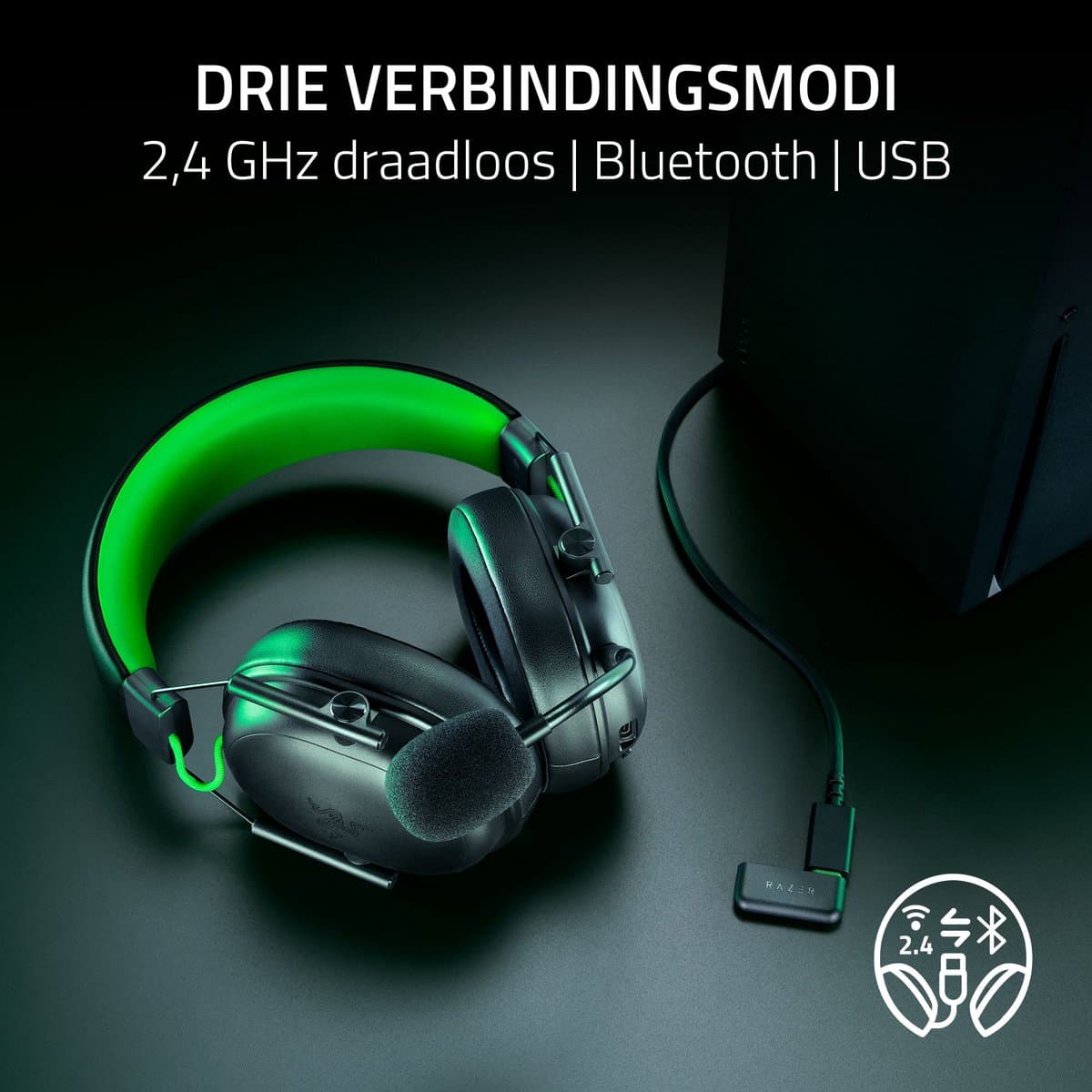 Razer BlackShark V3 X Hyperspeed - Draadloze Gaming Headset - 7.1 Surround - Bluetooth/Dongle - Xbox thumbnail 3