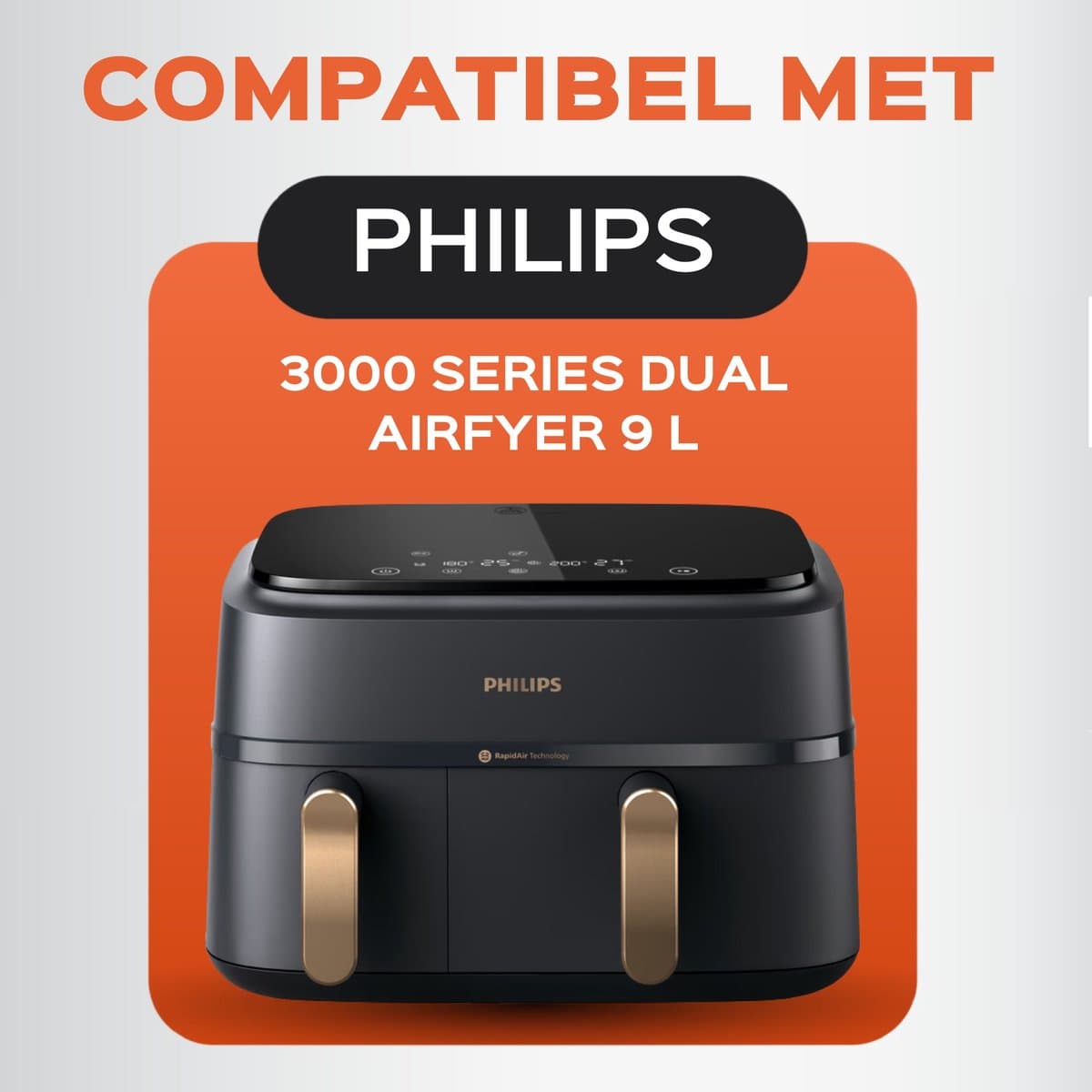 UNBOX Airfryer Siliconen Bakjes - Accessoires voor Dubbele Airfryer zoals Philips Airfryer 3000 series - Tefal Easy Fry Dual XXL - Airfryer Accessoires - Airfryer Bakpapier - Airfryer Mandje thumbnail 2