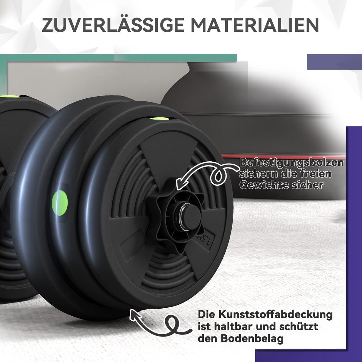 SPORTNOW 25kg 2-in-1 halter set met verstelbare gewichten thumbnail 6