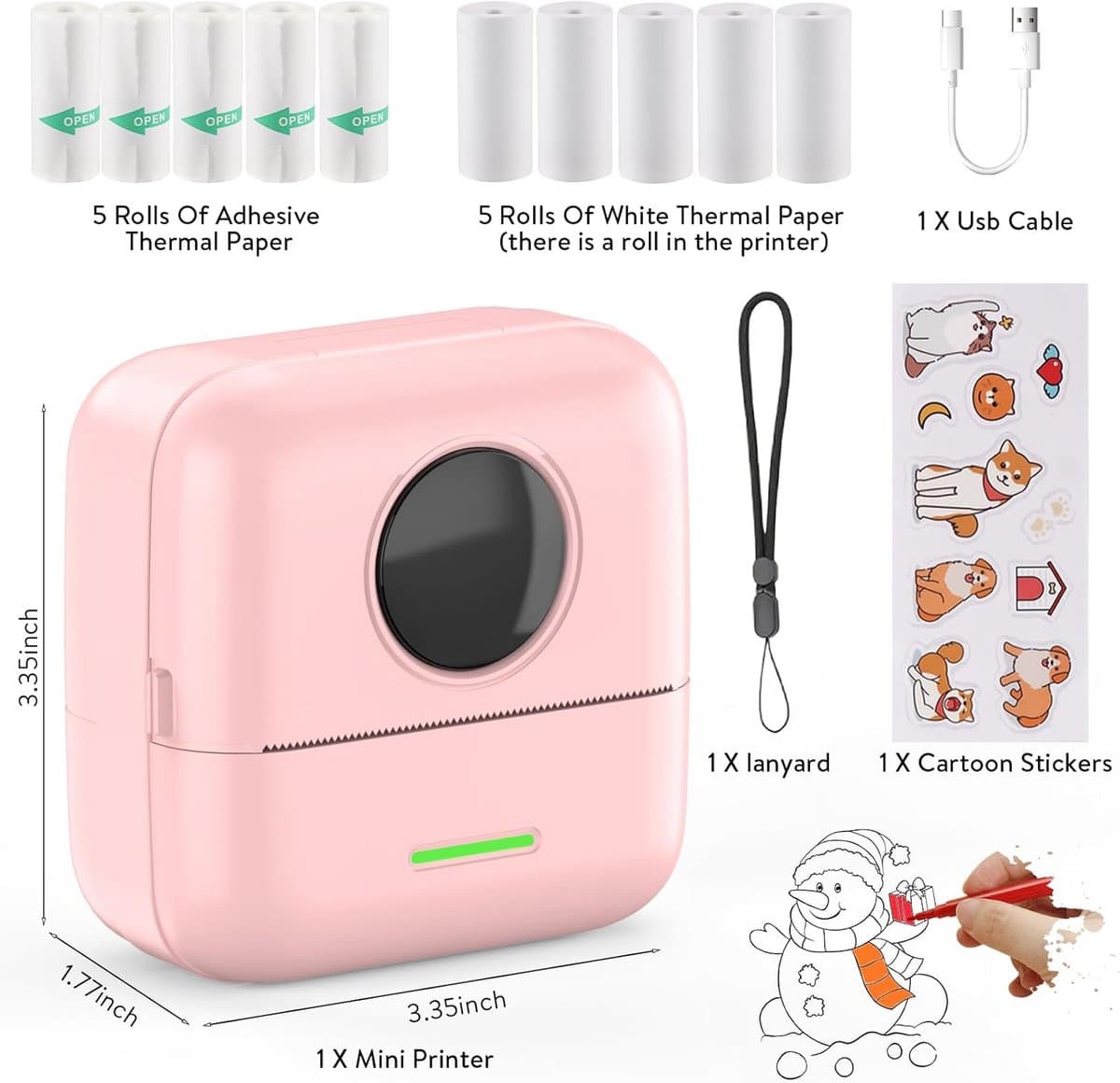 Draagbare Mini Printer voor Smartphone - Thermische Zakprinter voor Foto's, Stickers, Labels en Notities thumbnail 7