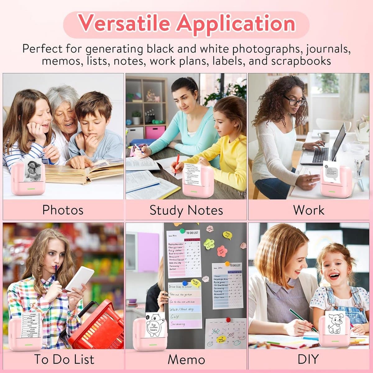 Draagbare Mini Printer voor Smartphone - Thermische Zakprinter voor Foto's, Stickers, Labels en Notities thumbnail 4