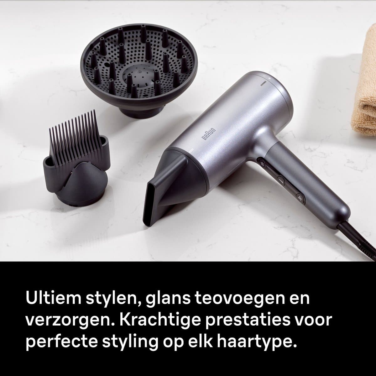 Braun HD4.3 Super Iontec Föhn BRHD435E - Haardroger - Föhn inclusief diffuser en Kam - NTC Technolog thumbnail 2
