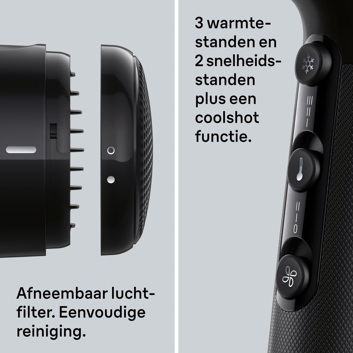 Braun HD2.0 Föhn BRHD200E - Krachtige Haardroger - Compleet met Blaasmond - Lichtgewicht - 2000W - 1.95m lang snoer thumbnail 4