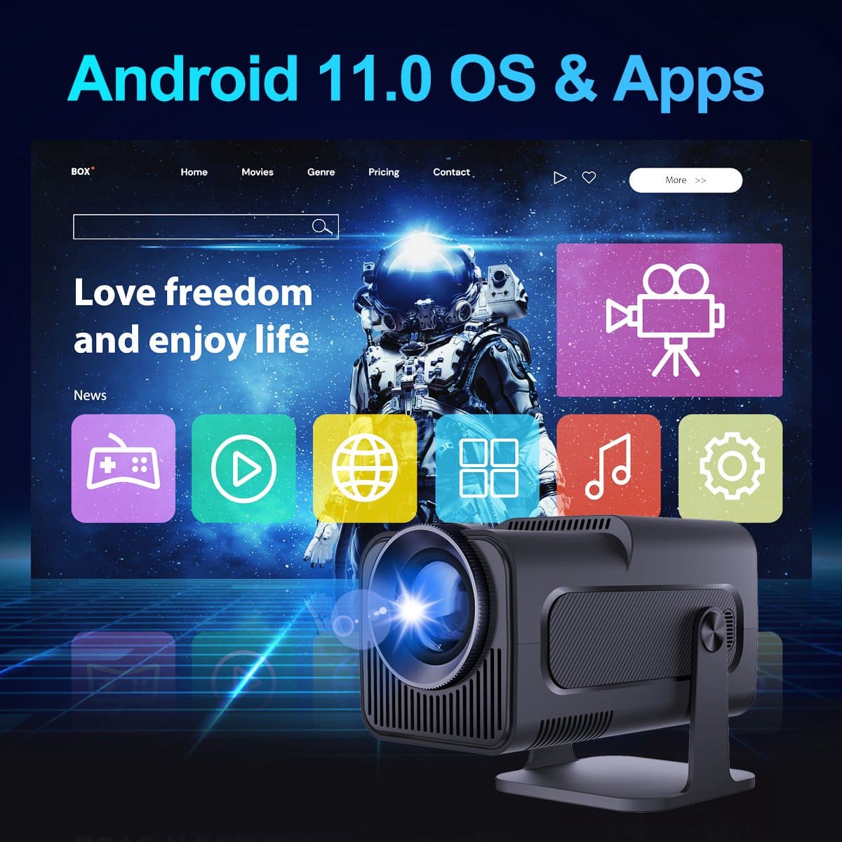 Magcubic PRO HY320 - 2024 model - WiFi 6 mini beamer- Ultieme draagbare beamer - 390 ANSI - 4K - 1080p - Android - Apple - Bt 5.0 thumbnail 5