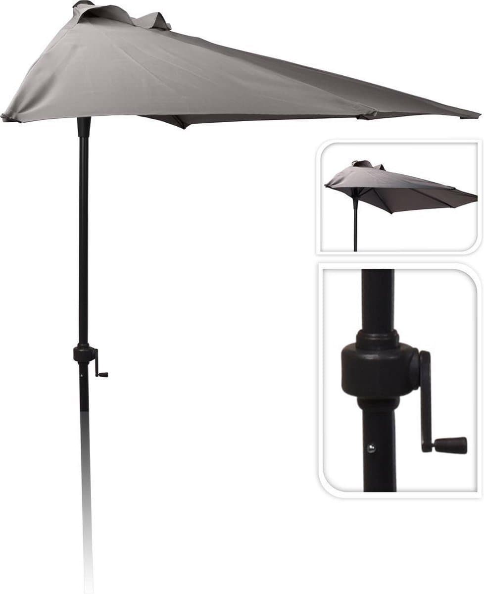 Parasol - Half Rond - Balkonparasol - 250 cm - Antraciet thumbnail 2