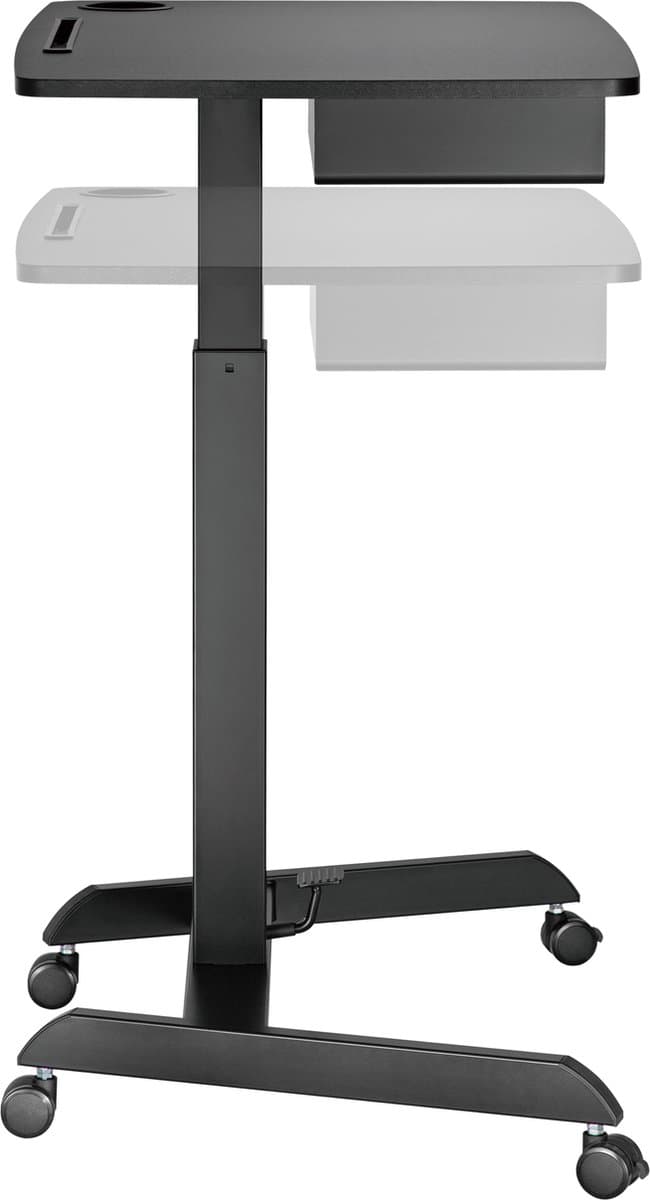 VDD Gaming - Katheder - Lessenaar - Bureau - Laptop Tafel - Zit Sta Bureau - Verrijdbaar - Workstation - Laptop Standaard - Laptoptafel - Bijzet Tafel op Wielen - Zwart - In hoogte verstelbaar - Maximale hoogte 113 cm - Bureaublad - 80 x 58 cm thumbnail 8