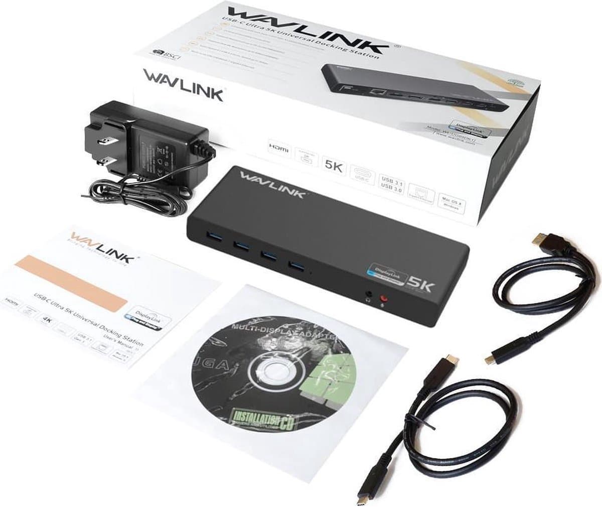 Wavlink USB-C Universal Docking Station met Dual 4K Display voor laptop of MacBook thumbnail 7
