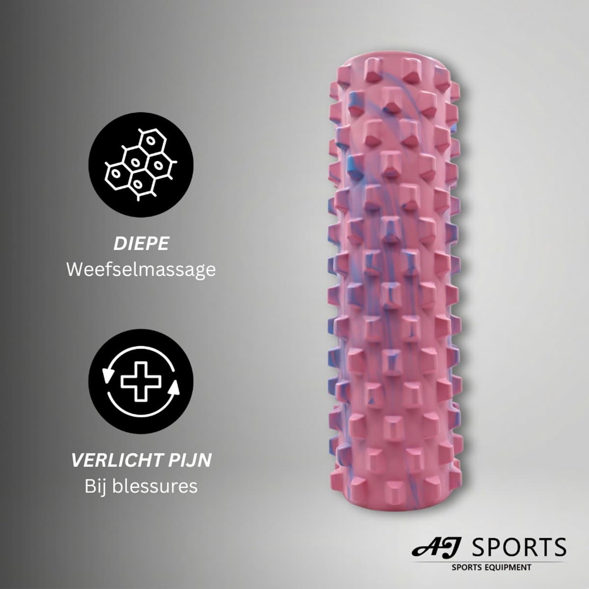 AJ-Sports Foam roller - Massage roller - 45cm - Fitness roller - Foamroller - Foamrollers - Foam - Fitness - Yoga - Zwart thumbnail 3