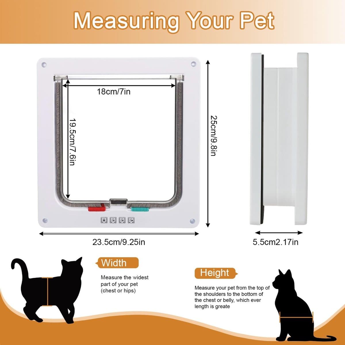 Dailygoods- Kattenluik met microchip - 4-weg slot - Kattenluik binnendeur - Waterdicht - Afdichtingsstrips - Stevig ABS-kunststof - Huisdierdeur thumbnail 5
