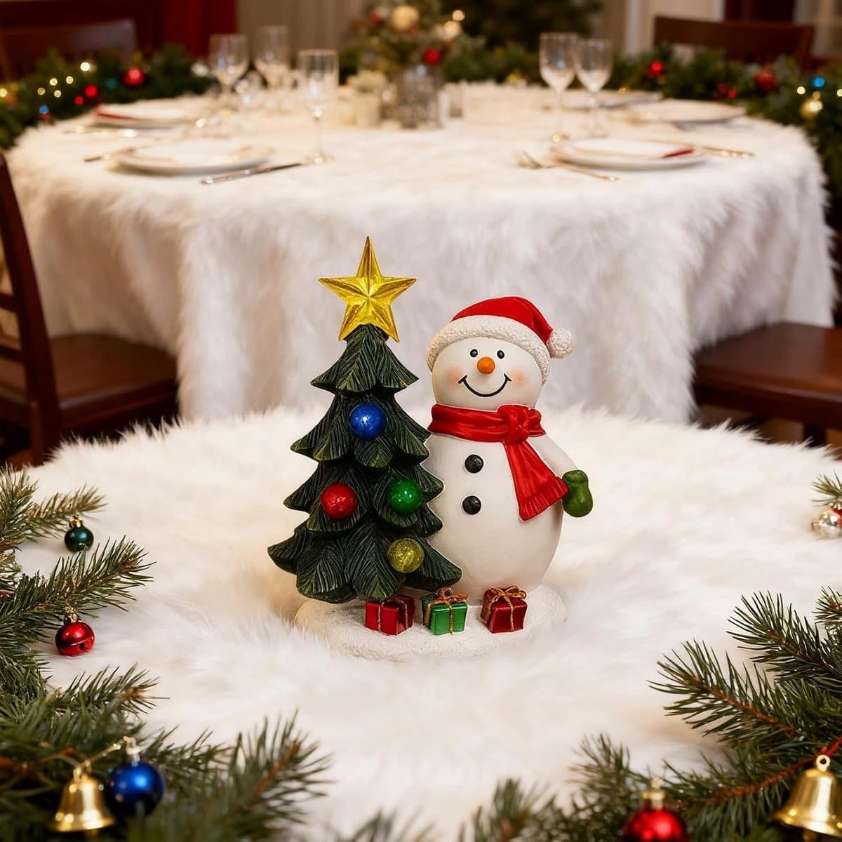 Kerstdecoratie Figuur - Verlichte Boom - Feestelijke Sfeer - Warme Lichtring - 17 cm Breed - Niet gespecificeerd thumbnail 3