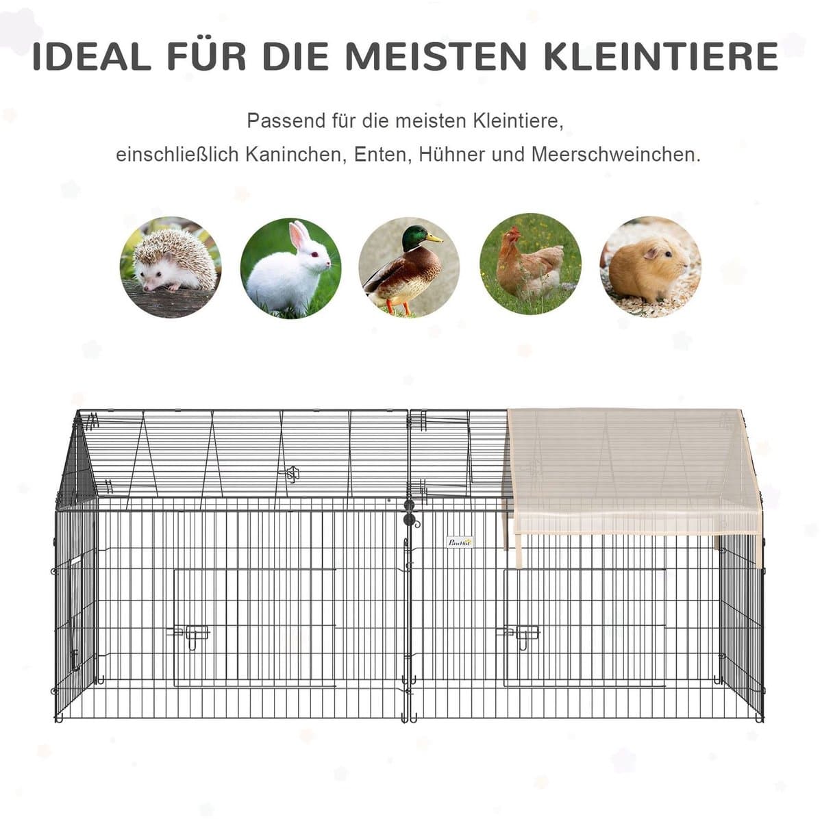 HAUSS SPOLE Ren - Opvouwbaar Met Zonwerend Dak - 220 x 103 x 103 cm - Polyethyleen - Zwart - Voor Knaagdieren Buiten thumbnail 5