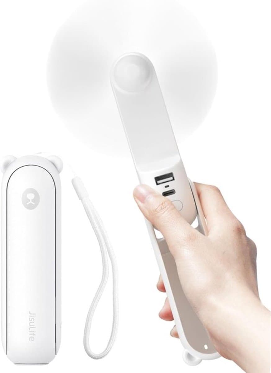 Solvix tafel ventilator geluidloos - Draagbare Ventilator - Bruin - 4800 mAh Powerbank - Maximaal 46 Uur Batterijduur - Voor Thuis en Buitengebruik thumbnail 4
