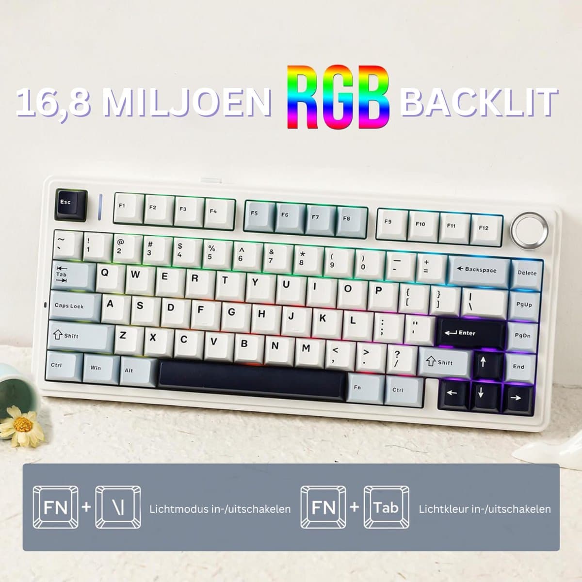 ApexArte® Mechanical Keyboard - Mechanisch Toetsenbord Gaming - Lichtblauw thumbnail 6