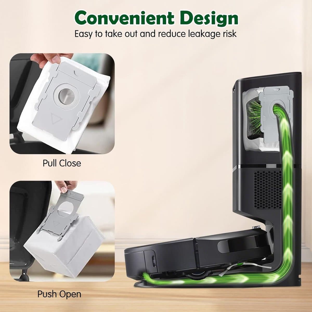 12 Stuks Stofzakken voor iRobot Roomba i7 i7+, i8, i8+, i3, i3+, i4, i4+, i6, i6+, s9, s9+ Plus 10 Max 105 705 Vac Clean Base afzuigstation, i/s/j Combo Essential Serie Stofzuigerrobot Stofzuigerzak thumbnail 3
