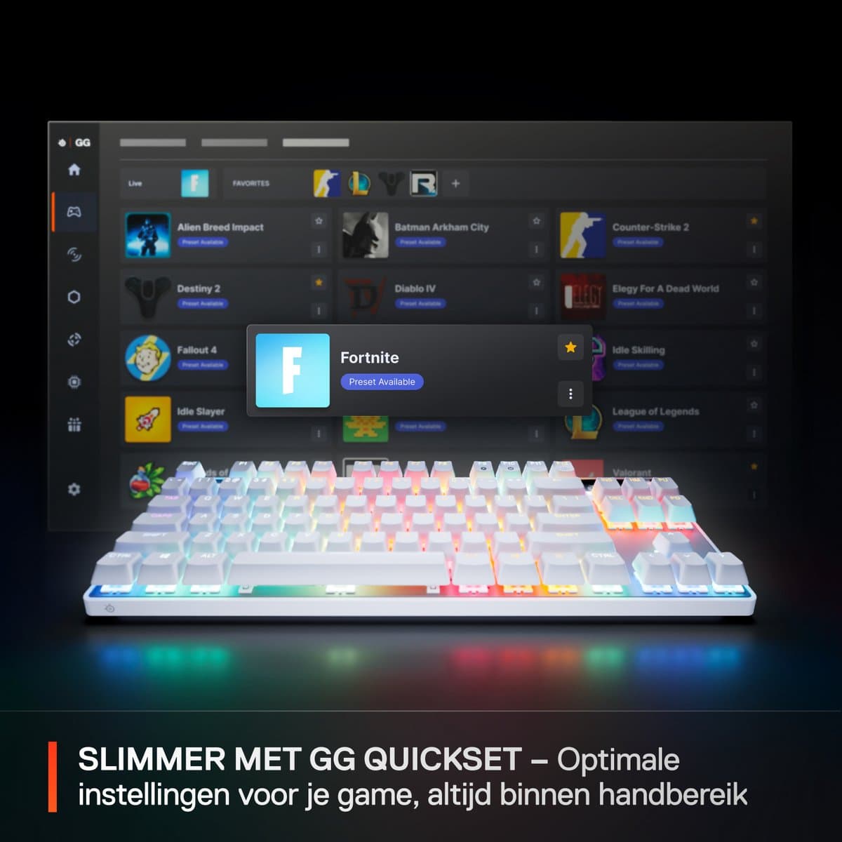 SteelSeries Apex Pro TKL Gen 3 - Mechanisch Gaming Keyboard - Wit - US Qwerty - Rapid Trigger, Rapid Tap, Protection Mode thumbnail 3