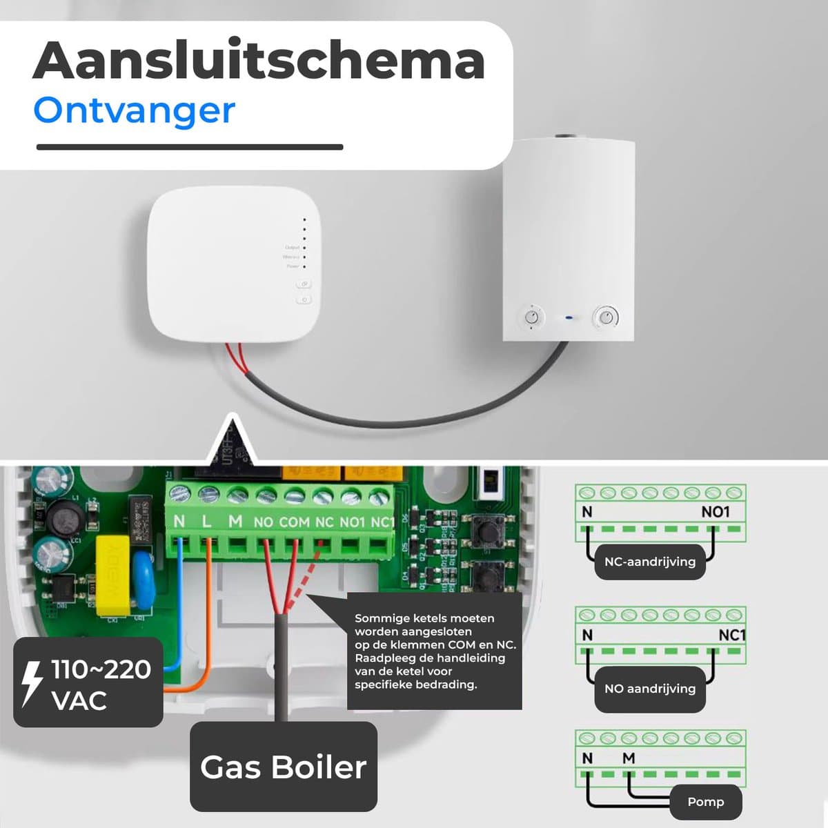 Nince Thermostaat CV ketel - Slimme Thermostaat Voor CV - Digitaal - Handmatig Programmeerbaar - Incl RF module thumbnail 7