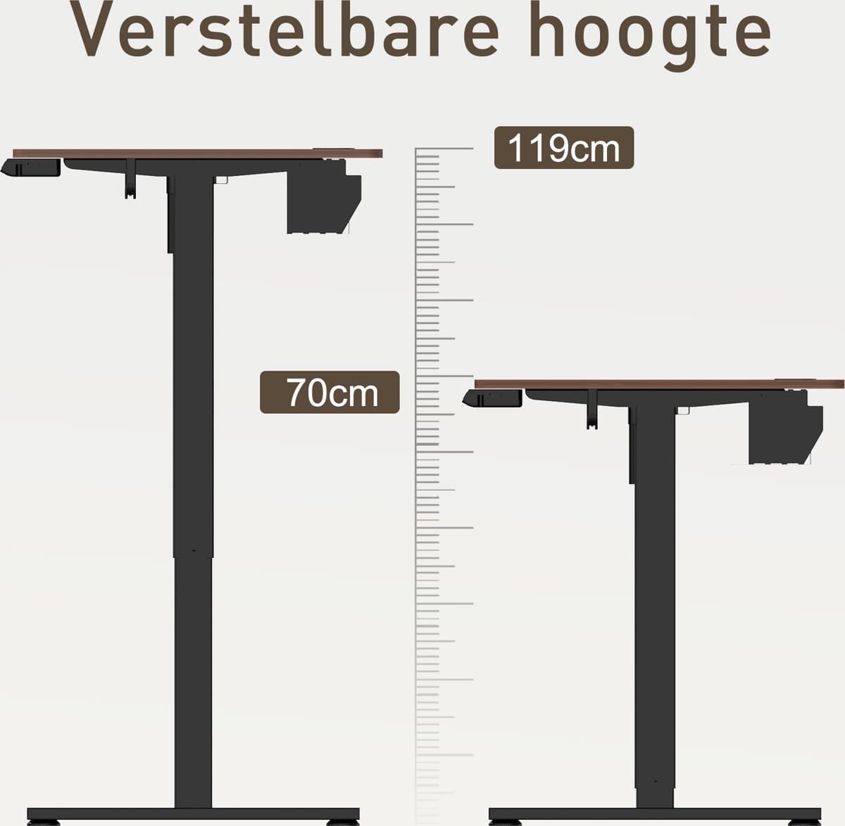 Zit-sta Bureau 140x70cm - Elektrisch Verstelbaar met Geheugen thumbnail 6