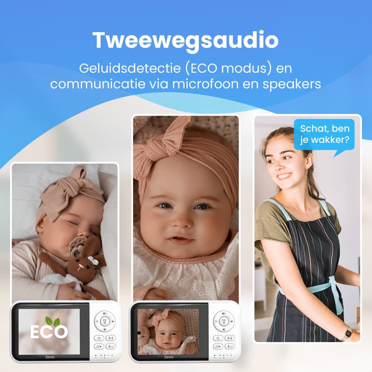 Zevio Babyfoon Comfort - Babyfoon Met Camera - Baby Monitor - Baby Camera thumbnail 5