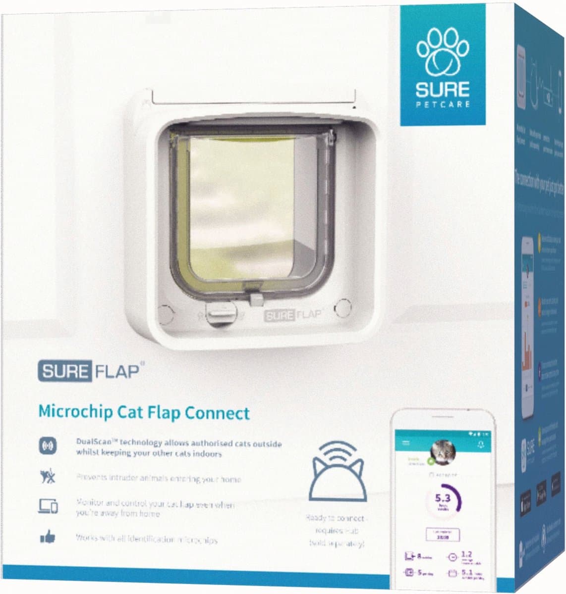 SureFlap Microchip Kattenluik Connect Bundel - Kattenluik - Wit - 14,2 x 12 cm thumbnail 3