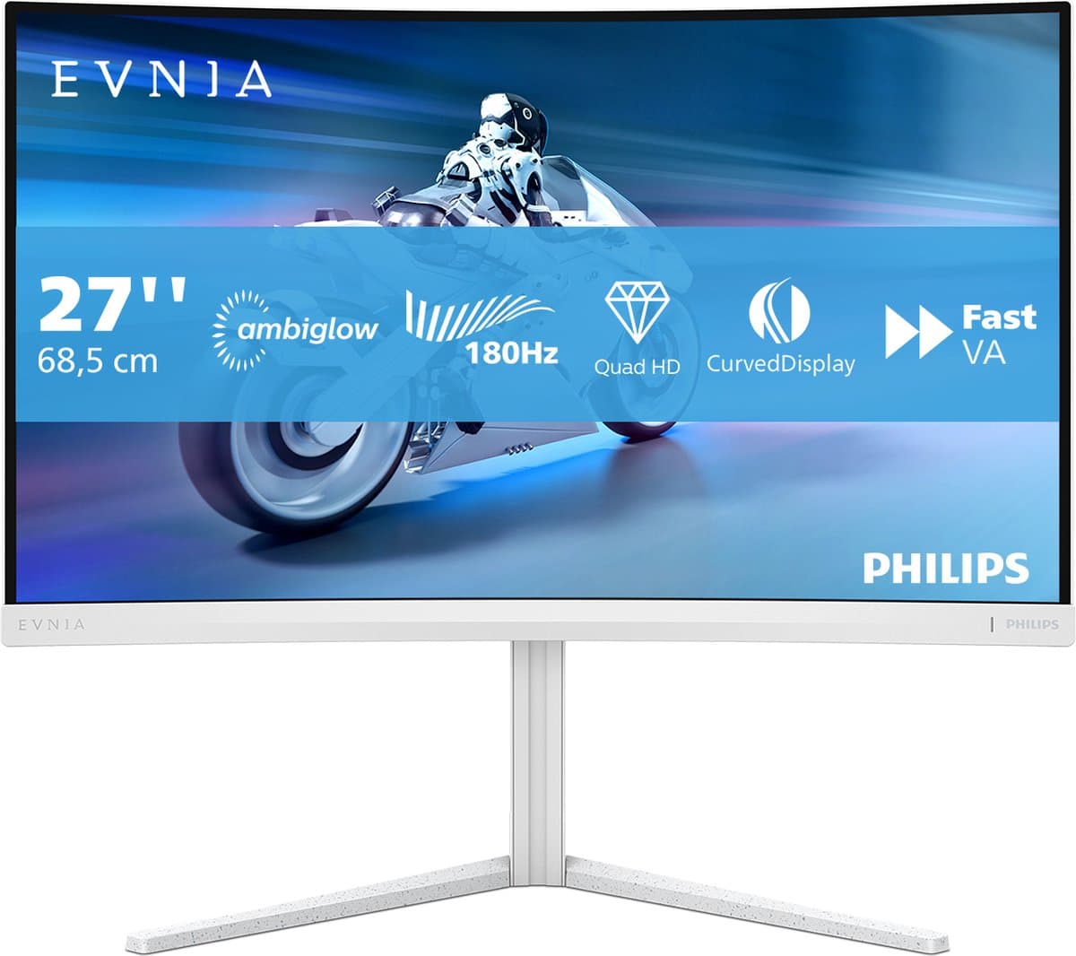 Philips Evnia 27M2C5501: Curved QHD 180Hz met Ambiglow