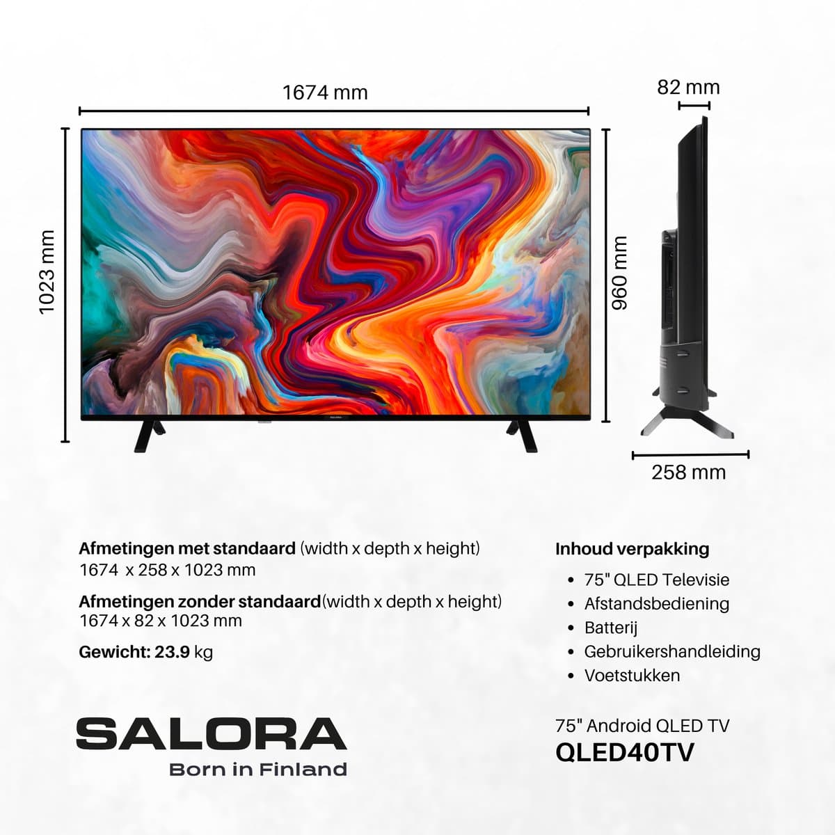 Salora 75QLED320 - tv 75 inch - 4K tv - Qled tv - 75 inch tv - 4K Ultra HD Smart TV - 2025 thumbnail 6