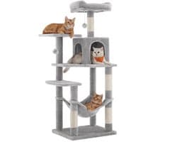 Productfoto van ACAZA krabpaal 143 cm voor grote katten, lichtgrijs