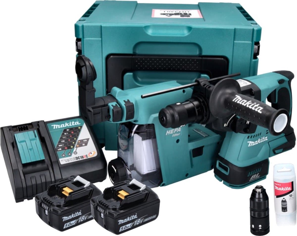 Makita DHR243RTJW: 18V combihamer met stofafzuiging thumbnail 8
