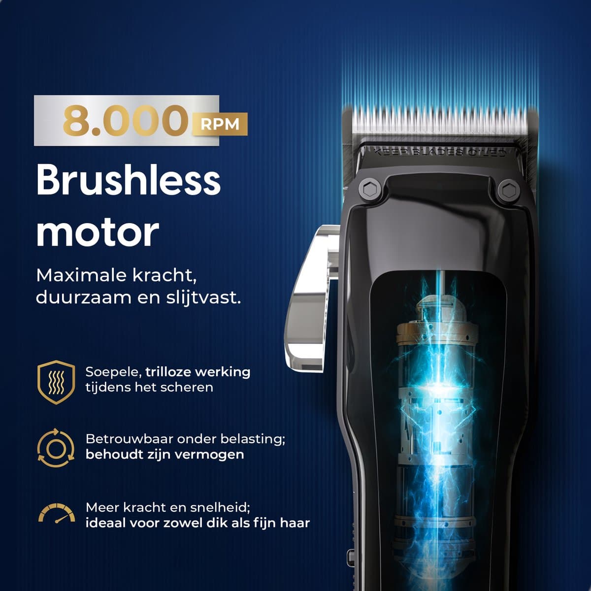 Mancraft MC-4000A Draadloze Tondeuse – 8000 RPM, LCD thumbnail 6