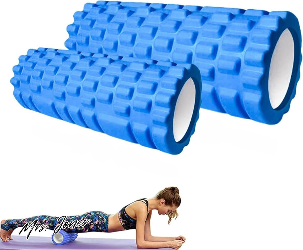 Mrs. Jones Foam Roller Fasciarol Schuimrubber rol - Fitness Massagerol voor Triggerpoint-Massage in Rug Nek Benen - Fasciatraining Gymnastiekrol voor Mannen en Vrouwen 33x14cm//30x9cm .