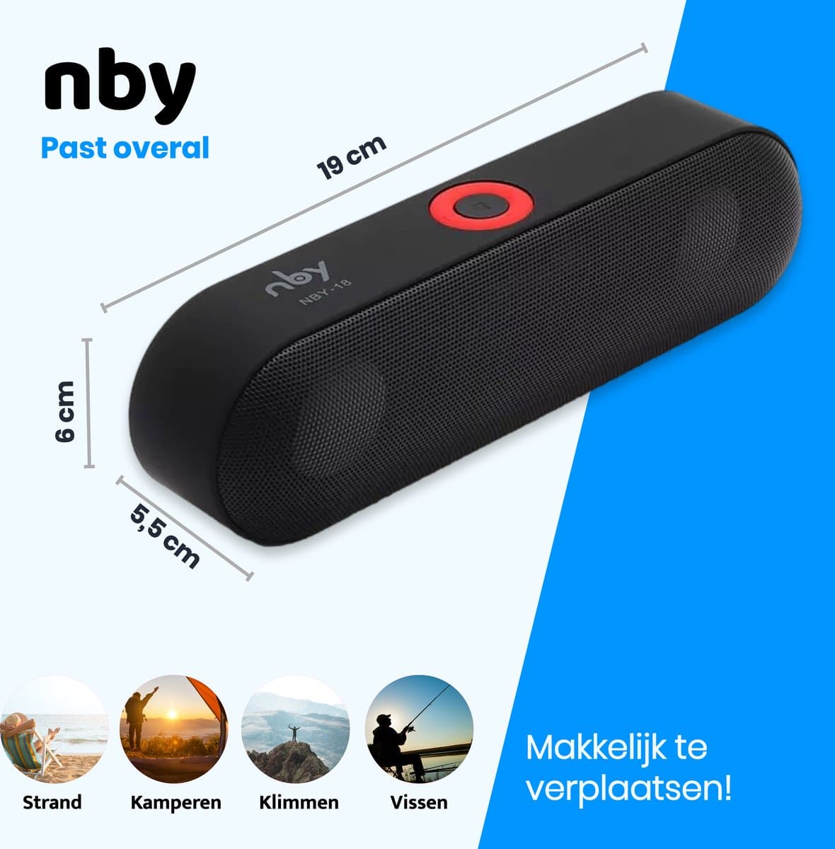 NBY NBY Bluetooth Speaker: 10W, 6 uur batterij, 10 meter bereik thumbnail 8
