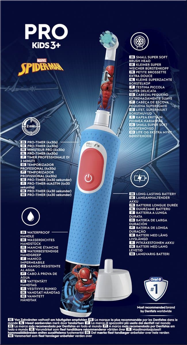 Oral-B Pro Kids - Spider-Man - Elektrische Tandenborstel -2 Opzetborstels thumbnail 2