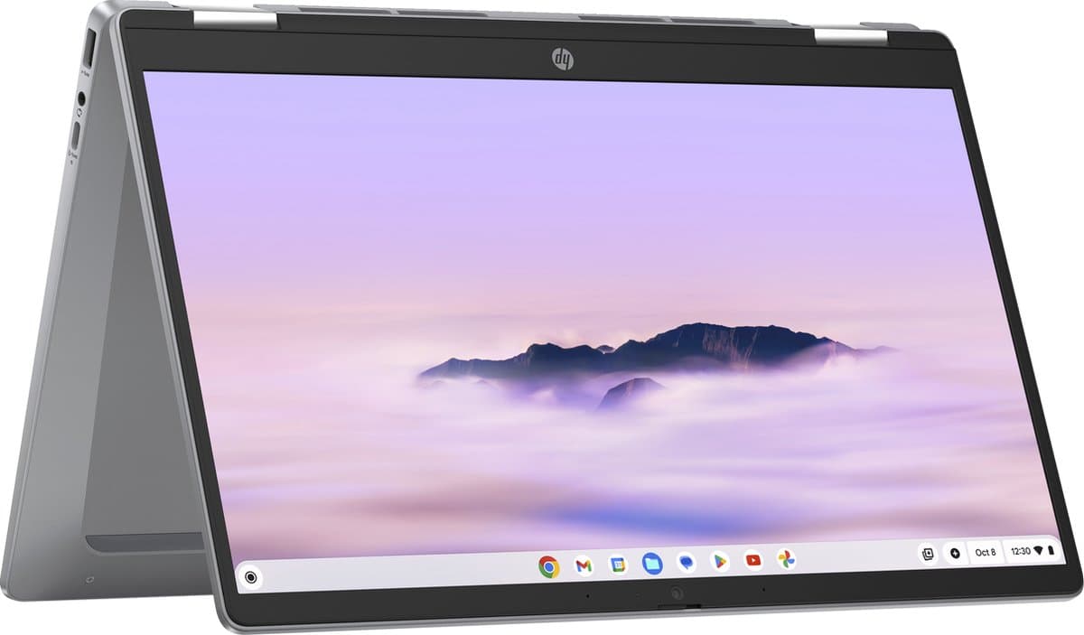 HP Chromebook x360 14b-cd0075nd Intel® Core™ i3 i3-N305 35,6 cm (14") Touchscreen Full HD 8 GB LPDDR5-SDRAM 256 GB Flash Wi-Fi 6 (802.11ax) ChromeOS Zilver thumbnail 6