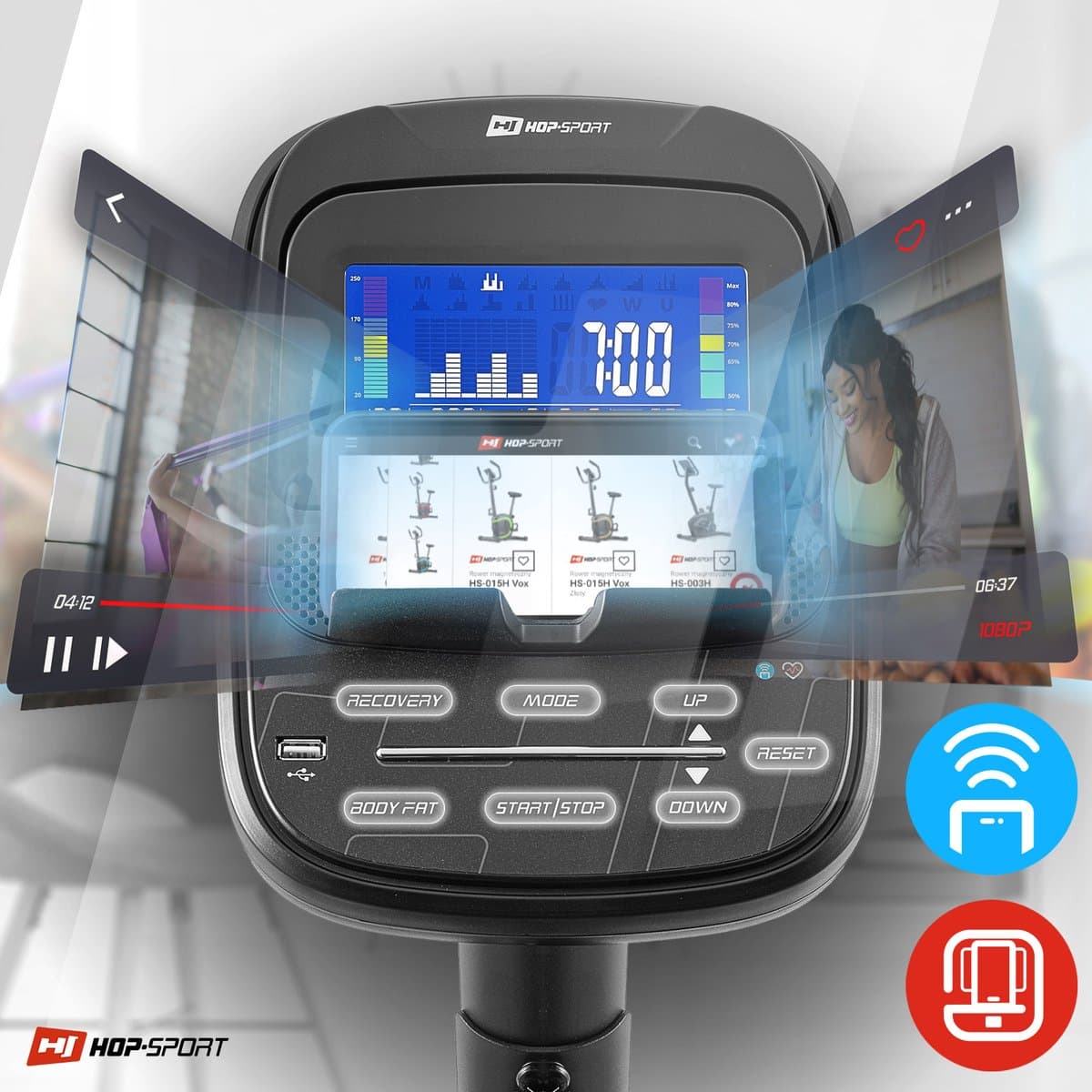 Hop-Sport HS-160CF Stage – Crosstrainer – 24 kg Vliegwiel – Magnetisch Weerstandssysteem – 12 Trainingsprogramma’s thumbnail 7