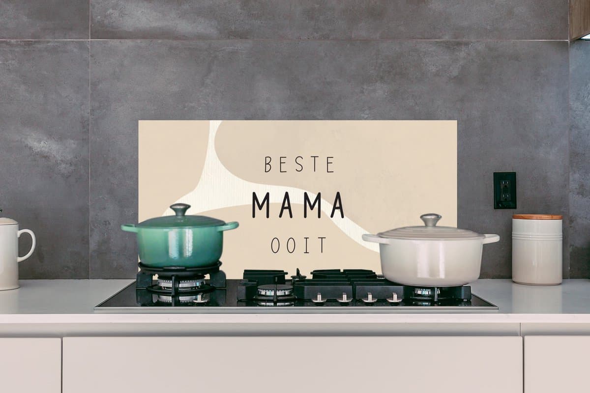 KitchenYeah Spatscherm 90x45 cm - Beste mama ooit - Aluminium thumbnail 4