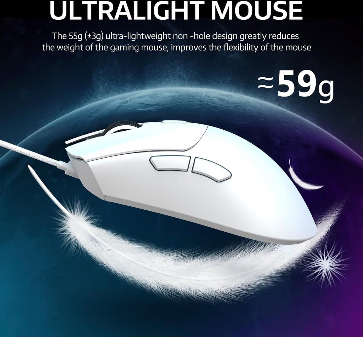 ATTACK SHARK R1 Gaming Muis – 59g, Tri-Mode, PAW3311 thumbnail 4