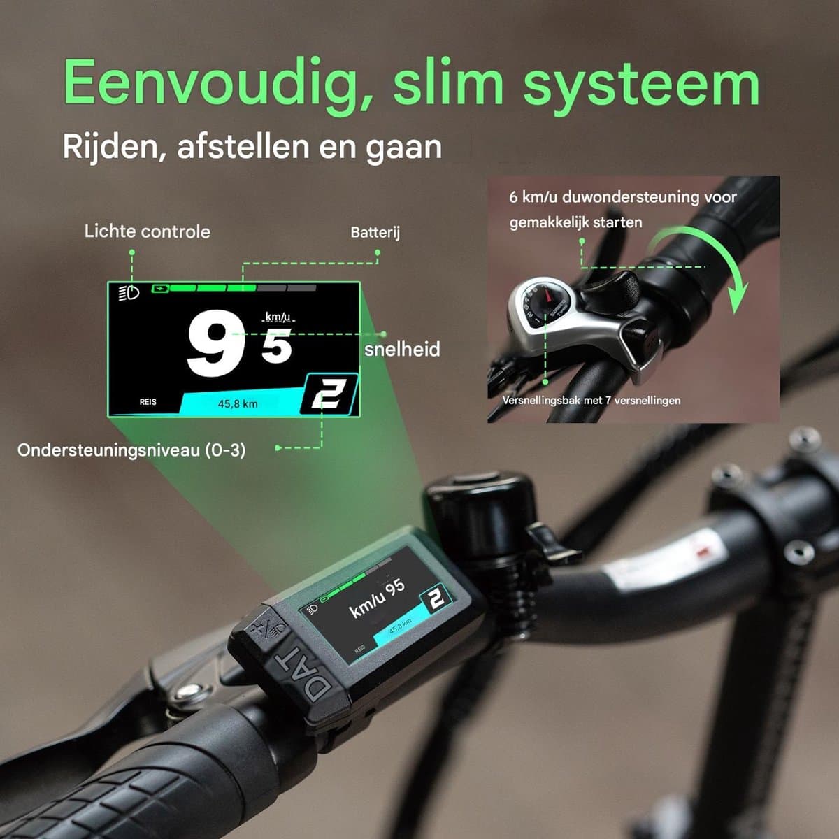 Fafrees Elektrische fiets - Actieradius120km - Verwijderbare batterij 36 V 20Ah - Motor 250W - Shimano 7 versnellingen - Koppelingssensor aan beide zijden - 20 Inch Commuter E-Bike - Dubbele Vering - 20 Inch opvouwbare City Commuter E-Bike - Blauw thumbnail 5