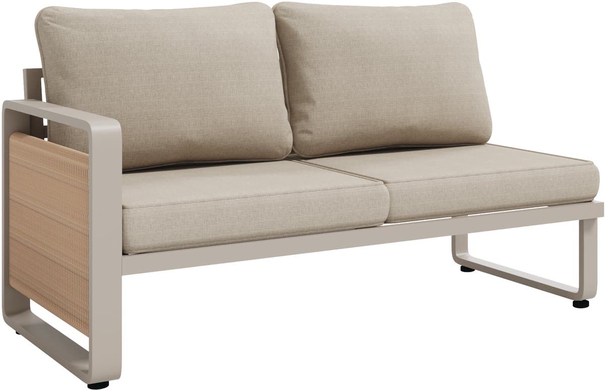 Sweiko Tuinset - Loungeset - Hoekbank + 2 hocker + Salontafel - Modulair meubilair - Met kussens - Metalen frame - Beige thumbnail 7