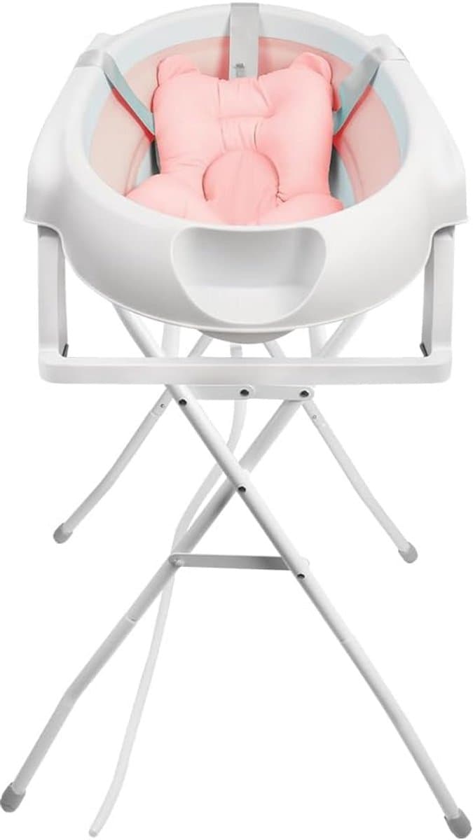 Babybadkuip Opvouwbaar - Babybadje Draagbaar - Baby Wassen - Met Ondersteunende Standaard - 72 x 51 x 42 cm - Roze - afbeelding 1