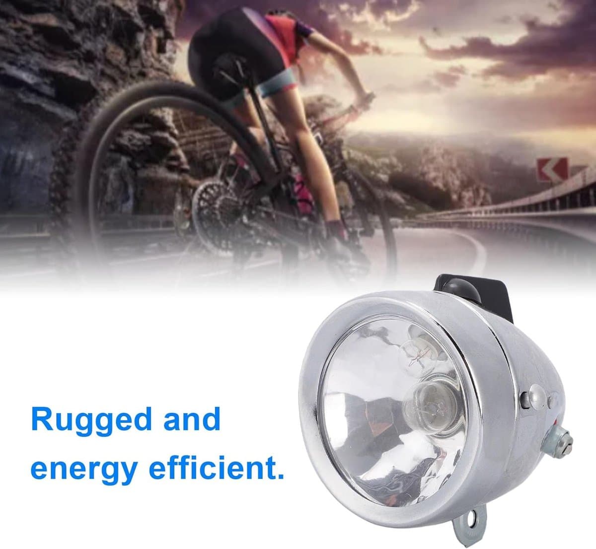 Fietsverlichting Set - Dynamo Verlichting - Verkeersveiligheid Fietsen - Robuuste Metalen Behuizing - 12V 6W - Zwart thumbnail 4