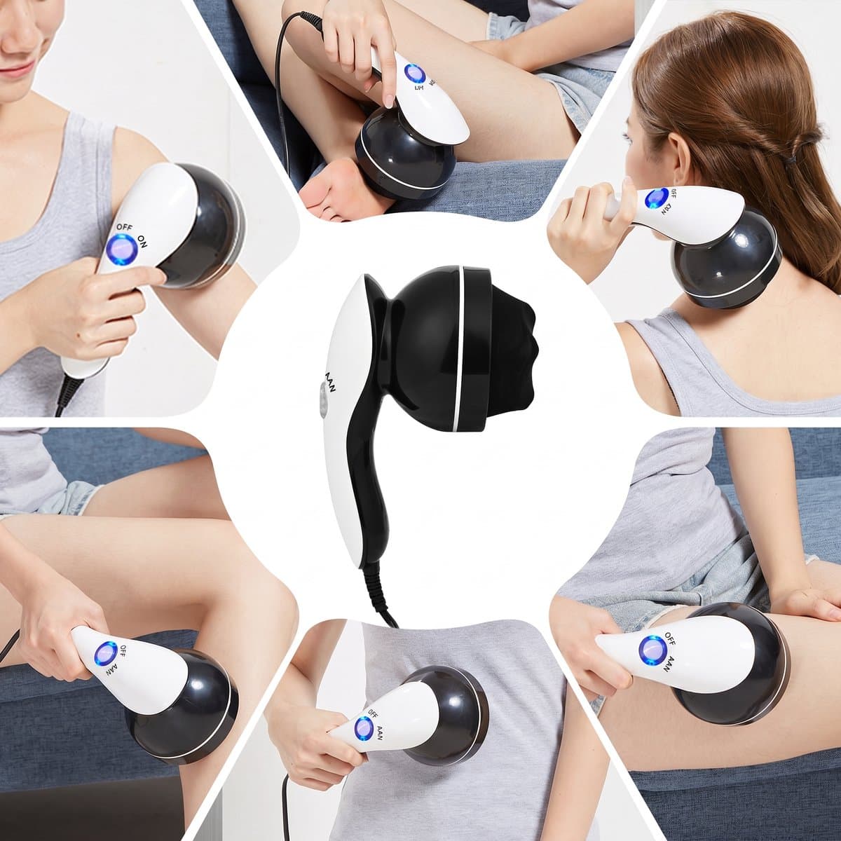 Dreamhigh® Anti Cellulite Apparaat - Elektrisch Massageapparaat Massagegun - 8 Massagekoppen Tegen Cellulitis - Bindweefselmassage Apparaat - Massage voor Verlichting Van Schouders Benen, Rug & Nek thumbnail 6