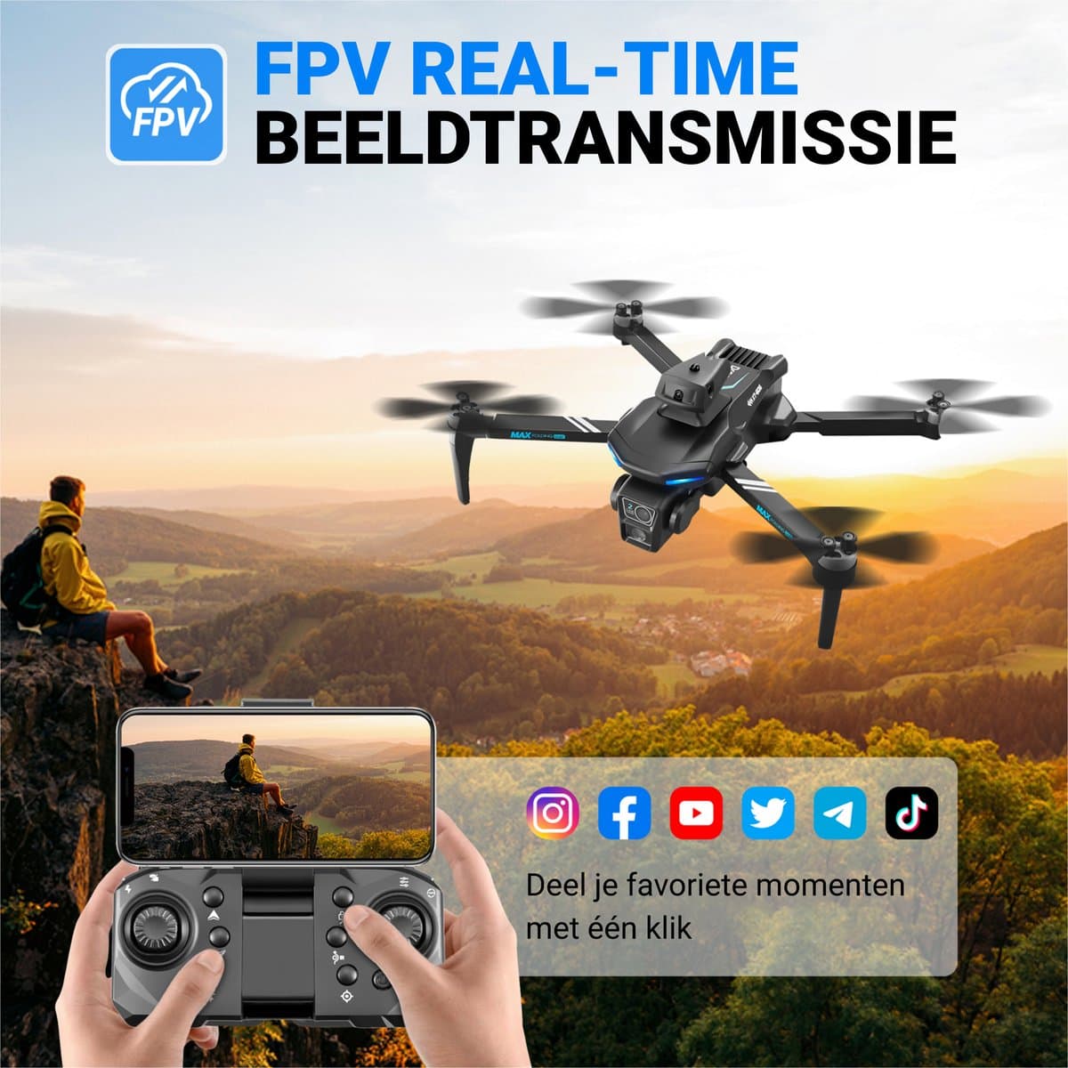 HAWX PRO Drone - Drone met 4K Camera - Mini drone - Voor Kinderen/Volwassenen - Drones - Tot 90 Minuten Vliegen - Incl. 3 Batterijen, Opbergtas, Landing Pad thumbnail 8