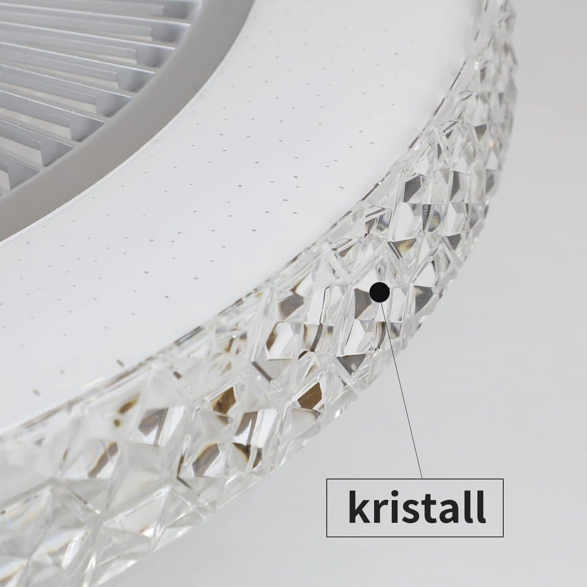Glitzerlife-Plafond ventilator met verlichting – LED ventilator plafondlamp met afstandsbediening –Stille plafondventilator – Ø48,5 cm – dimbaar – kristal – zomer- en winterstand – voor woonkamer en slaapkamer thumbnail 4