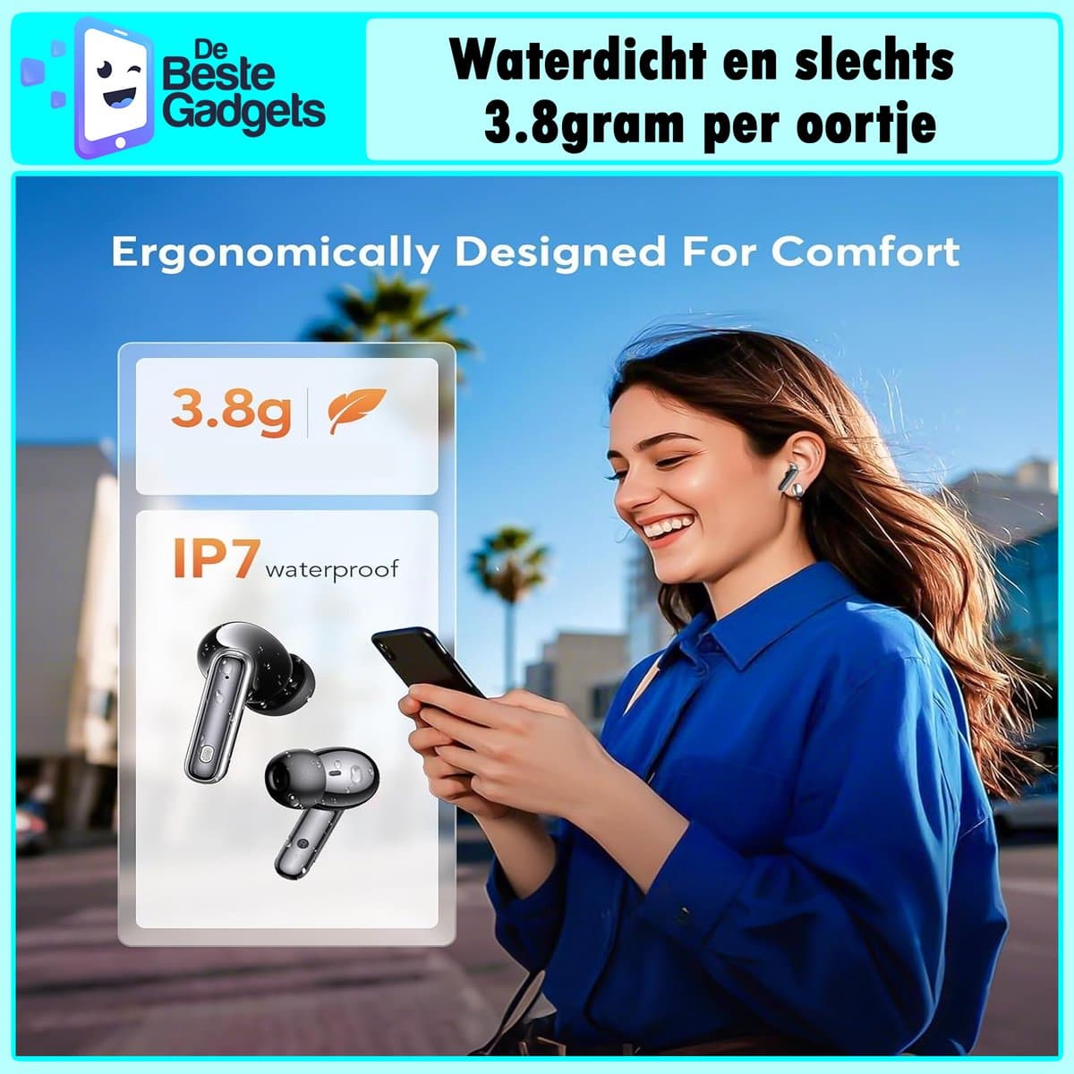 De Beste Gadgets Draadloze Oordopjes Bluetooth 5.4, 50u, IPX7 thumbnail 7