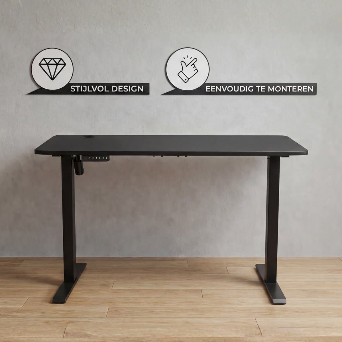 Bayt Zit Sta Bureau - Elektrisch Bureau - In Hoogte Verstelbaar Bureau - 120 x 60 cm - Zwart thumbnail 7