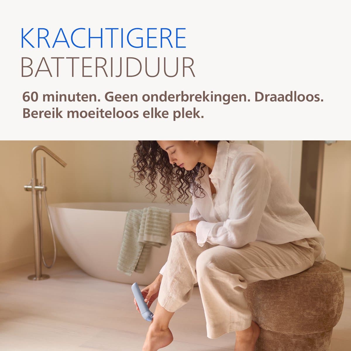 Philips Epilator Series 8000 - Draadloze Nat & Droog Elektrische Epilator en Ladyshave - Benen en Lichaam - 5 Accessoires- BRE709/00 thumbnail 5