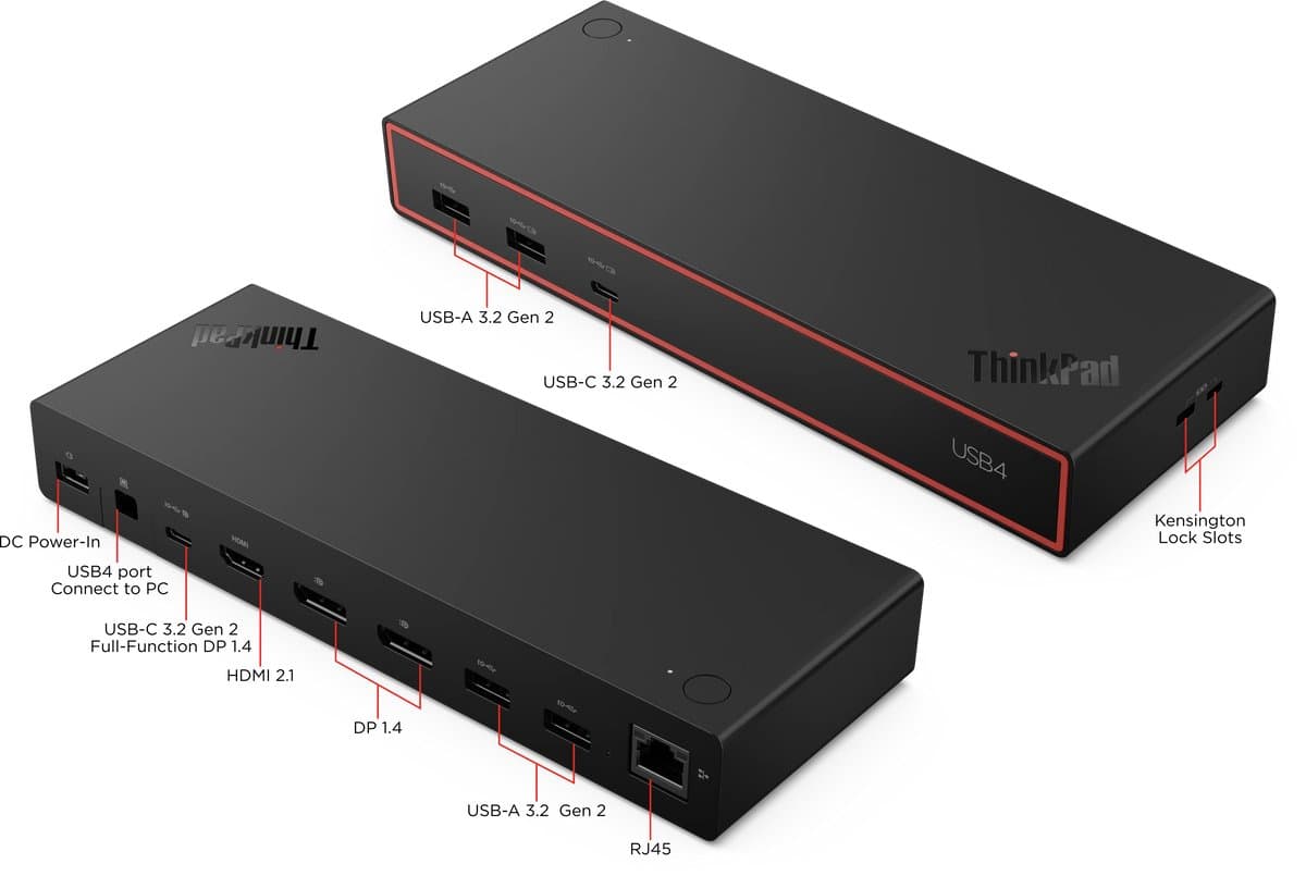 Lenovo ThinkPad USB4 Dock 5000 Bedraad Thunderbolt 4 Zwart
