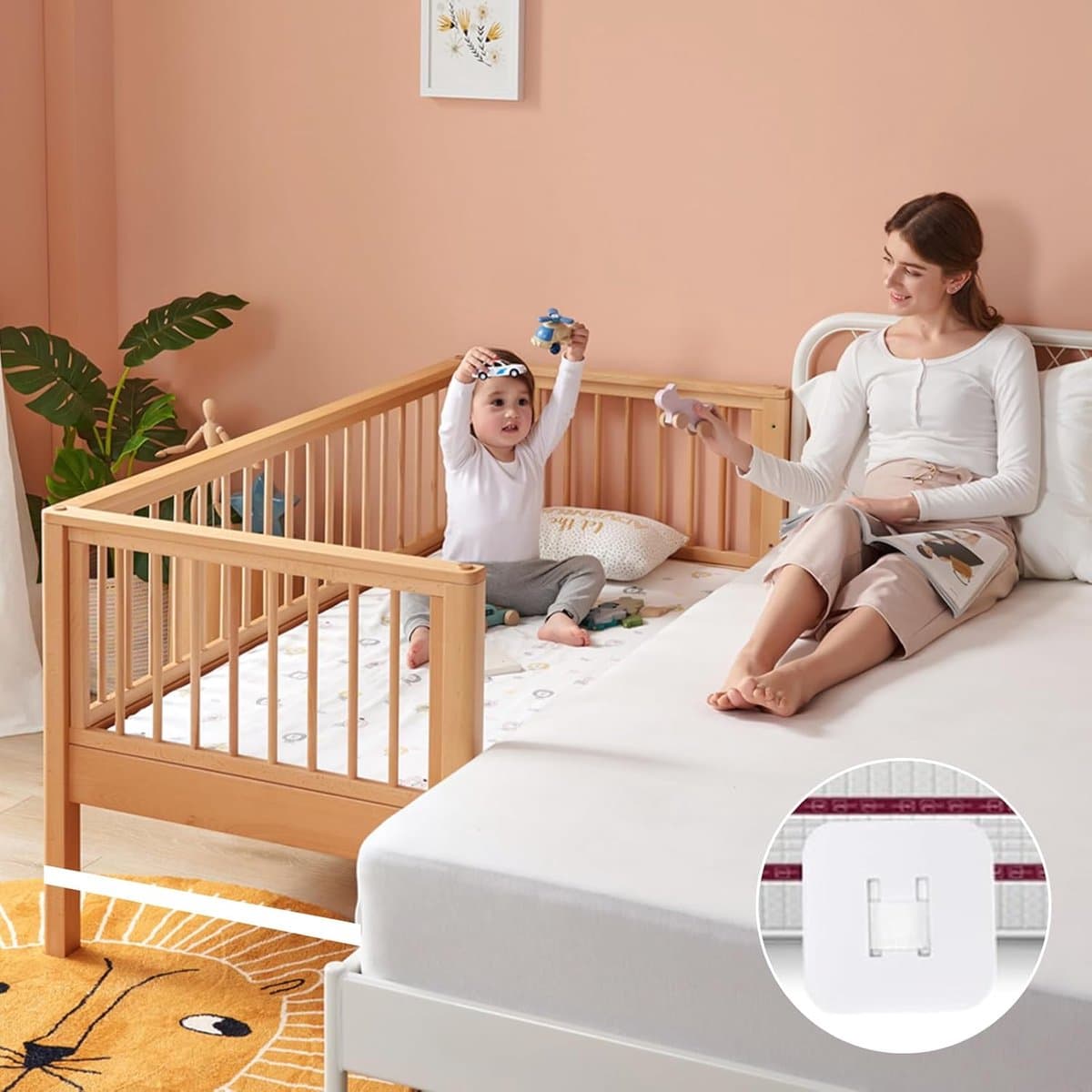 Babybed Riem - Wieg Bevestiging - Veilig Slapen - Verstelbaar 8 Meter - 2.6cm Breed - Wit thumbnail 3
