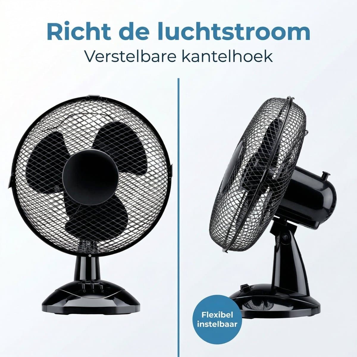 Lomera Tafelventilator 230V - Bureau Ventilator - Ventilator Klein - Stille Ventilator - Tafel Ventilator - Slaapkamer Ventilator - Kantoor Ventilator - Mini Ventilator - Kantelbaar - Voor Woonkamer, Slaapkamer en Kantoor thumbnail 6